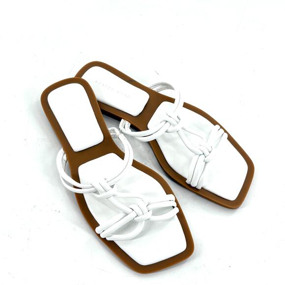 Azalea Wang Stetson Knot Sandals 9 NWOT White Slip On Resort Travel Beach Cruise - Picture 5 of 5